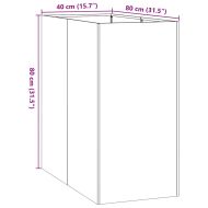 Кашпа, маслиненозелена, 40x80x80 см, стомана