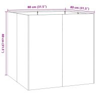 Кашпа, маслиненозелена, 80x80x80 см, стомана