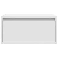 Нощни шкафчета за стена с LED осветление, 2 бр, бели