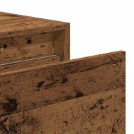 Нощно шкафче за стена с LED светлини, старо дърво