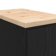 Гаражен шкаф за съхранение, черен, 30x51x85 см, бор масив