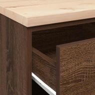 Гаражен шкаф за съхранение, кафяв дъб, 60x51x85 см, бор масив