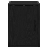 гараж стена шкафове, 2 бр, черен, инженерно дърво