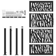 Градинска порта, черна, 100x175 см, стоманен дизайн с трасета