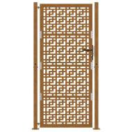 Градинска порта 100x200 см, устойчива на атмосферни влияния стомана, дизайн с кръст