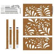 Градинска порта 100x125 см, устойчива на атмосферни влияния стомана, вълнообразен дизайн