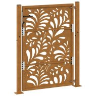 Градинска порта 100x125 см, устойчива на атмосферни влияния стомана, вълнообразен дизайн