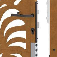 Градинска порта 100x125 см, устойчива на атмосферни влияния стомана, вълнообразен дизайн