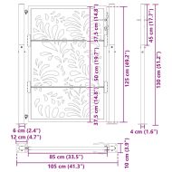 Градинска порта 100x125 см, устойчива на атмосферни влияния стомана, вълнообразен дизайн