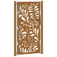 Градинска порта 100x175 см, устойчива на атмосферни влияния стомана, вълнообразен дизайн