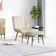 Релаксиращ стол с табуретка Cream Velvet