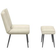 Релаксиращ стол с табуретка Cream Velvet