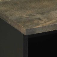 Нощно шкафче, черно, 40x33x46 см, мангово дърво масив