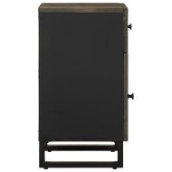 Нощно шкафче, черно, 50x33x60 см, мангово дърво масив