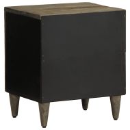 Нощно шкафче Светло сиво 40x33x46 cm Масивна дървесина Манго