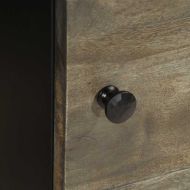 Нощно шкафче Светло сиво 40x33x46 cm Масивна дървесина Манго