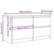 ТВ шкаф Старо дърво 100x35x54 cm Инженерна дървесина