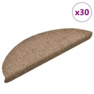 Изтривалки за стълби, самозалепващи се, 30 бр., 56x17x3 см, бежови, полукръгли