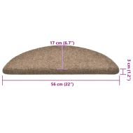 Изтривалки за стълби, самозалепващи се, 30 бр., 56x17x3 см, бежови, полукръгли