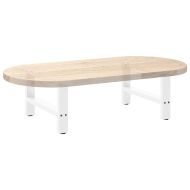 Крака за масичка за кафе, бели, 2 бр., 70 x (30-31) см, стомана