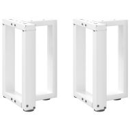 Крака за масичка за кафе, Т-образни, 2 бр., бели, 28x25x(42-43) см, стомана