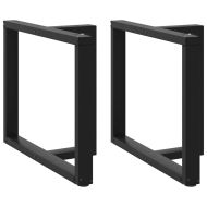 Крака за трапезна маса, Т-образни, 2 бр., черни, 100x35x(72-73) см, стомана
