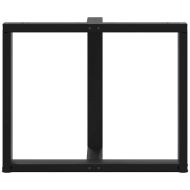 Крака за трапезна маса, Т-образни, 2 бр., черни, 100x35x(72-73) см, стомана