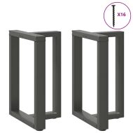 Крака за трапезна маса, Т-образни, 2 бр., антрацит, 60x35x(72-73) см, стомана