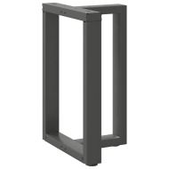 Крака за трапезна маса, Т-образни, 2 бр., антрацит, 60x35x(72-73) см, стомана
