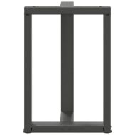 Крака за трапезна маса, Т-образни, 2 бр., антрацит, 60x35x(72-73) см, стомана