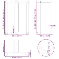 Крака за трапезна маса, Т-образни, 2 бр., антрацит, 60x35x(72-73) см, стомана