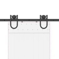 Комплект механизъм за плъзгаща врата, 200 см, стомана, черен