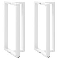 Крака за бар маса, Т-образни, 2 бр., бели, 60x35x(110-111) см, стомана
