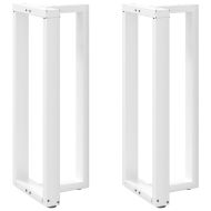 Крака за бар маса, Т-образни, 2 бр., бели, 50x35x(100-101) см, стомана