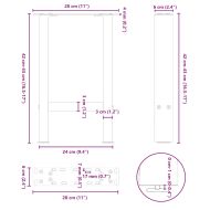 Крака за масичка за кафе, антрацит, 2 бр., 28 x (42-43) см, стомана