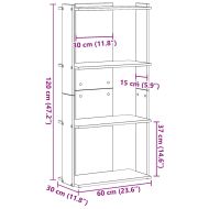 Библиотека 3 рафта сонома дъб 60x30x120 см инженерно дърво