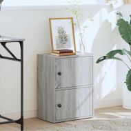 Библиотека, сив сонома, 40x24x52 см, инженерно дърво