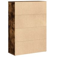 Библиотека, опушен дъб, 60x24x85 см, инженерно дърво