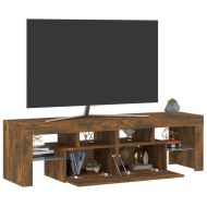 ТВ шкаф с LED осветление, опушен дъб, 140x36,5x40 см