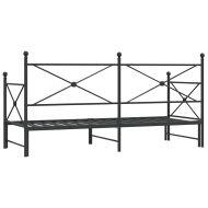 Дневна спалня с багажник без матрак Черно 90x190 cm Стомана