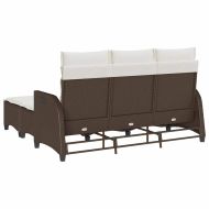 Градински комплект с възглавници L-образна, 3 части, полиратан