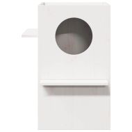 Къща за котки бяла 43x43x60 cm масивна дървесина бор