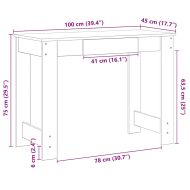 Бюро, бетонно сиво, 100x45x75 см, инженерно дърво