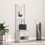 vidaXLL Дърво за антре SANDNES бяло 45x40x159,5 cm