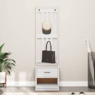 vidaXLL Дърво за антре SANDNES бяло 45x40x159,5 cm