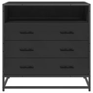 Шкаф с чекмеджета Черен 70x41x70 cm Инженерна дървесина