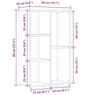 Библиотека, старо дърво, 50x25x80 см, инженерно дърво