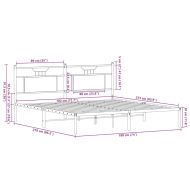 Рамка за легло без матрак опушен дъб 183x213 см инженерно дърво