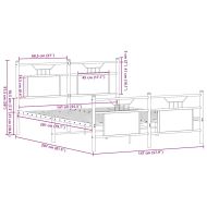 Рамка за легло без матрак опушен дъб 140x200 см инженерно дърво