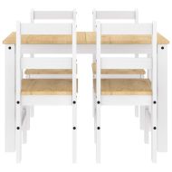 Трапезен комплект от 5 части Panama, Бяла бор масив